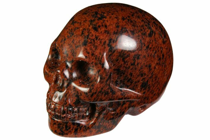 Realistic, Polished Mahogany Obsidian Skull #116320